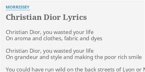 christian dior lyrics|christian dior song lyrics.